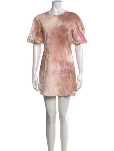 Pre-owned A.l.c Tie-dye Print Mini Dress In Neutral