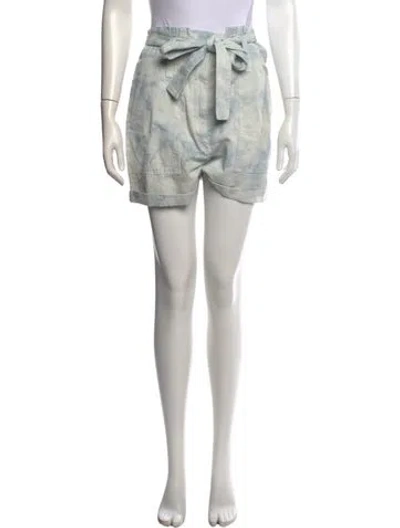 Pre-owned A.l.c Tie-dye Print Mini Shorts In Blue