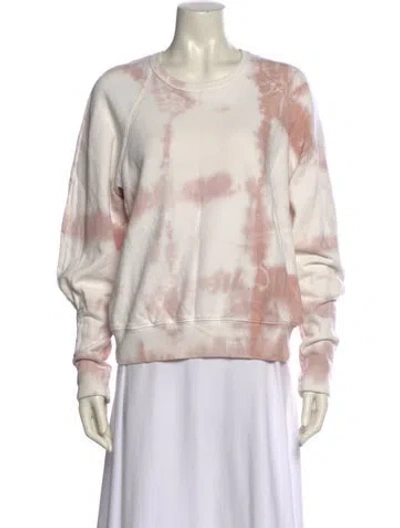 Pre-owned A.l.c Tie-dye Print Scoop Neck Sweatshirt In White