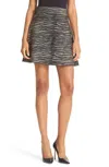 A.l.c Tiger Print Knit Flare Skirt In Black In Black