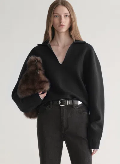 A.l.c Timmy Polo Sweater In Black