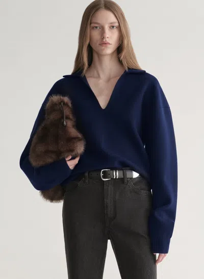 A.l.c Timmy Polo Sweater In Blue