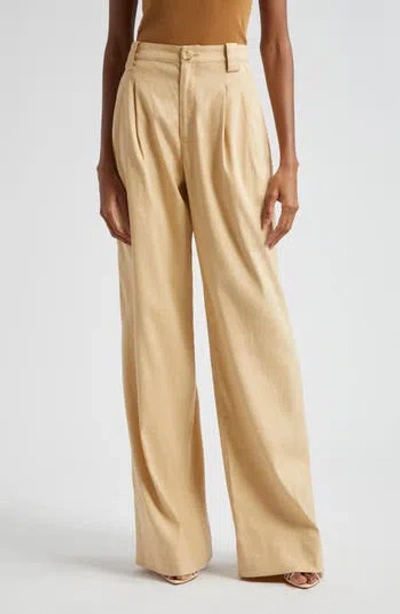 A.l.c . Tommy Ii High Waist Wide Leg Linen Blend Pants In Tuscan Tan