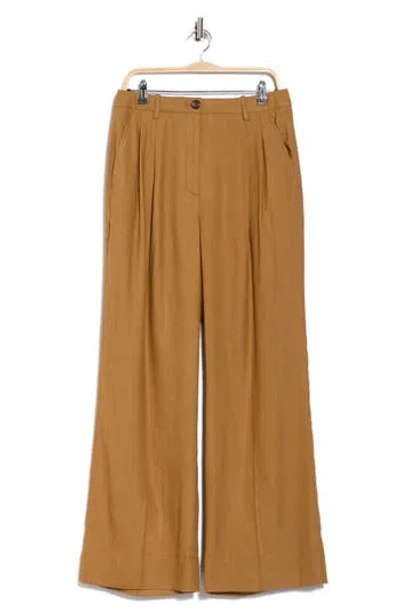 A.l.c . Tommy Ii Pleated Front Linen Blend Pants In Brown