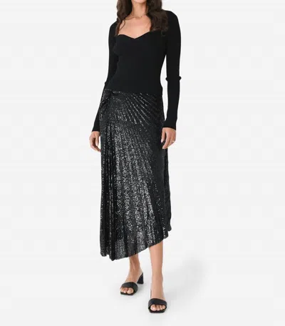 A.L.C TORI SEQUIN MIDI SKIRT IN BLACK