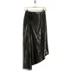 A.l.c . Tracy Asymmetric Pleat Faux Leather Skirt In Black