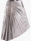 A.l.c . Tracy Asymmetric Hem Faux Leather Skirt In Silver