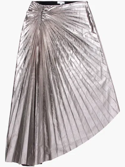 A.l.c . Tracy Asymmetric Hem Faux Leather Skirt In Smoky Silver