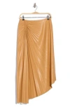 A.l.c . Tracy Pleat Asymmetric Faux Leather Skirt In Biscuit