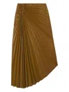 A.l.c Tracy Pleated Midi Skirt In Brown