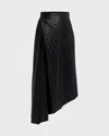 A.l.c Tracy Pleated Side-ruched Faux Leather Maxi Skirt In Black