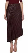 A.l.c . Tracy Asymmetric Pleat Faux Leather Skirt In Pink