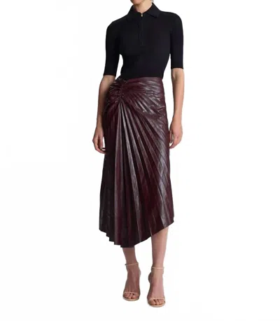 A.l.c Tracy Textured Vegan Leather Skirt In Cordovan In Multi