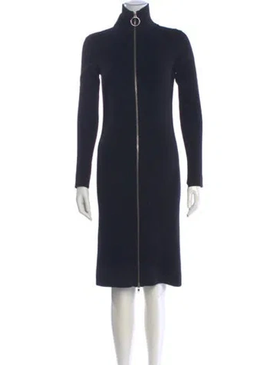 Pre-owned A.l.c Turtleneck Knee-length Dress In Blue