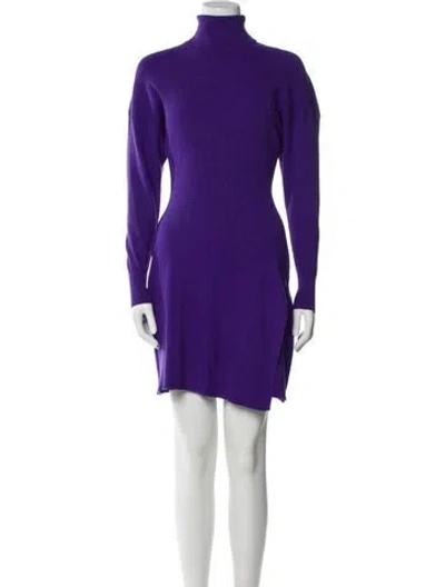 Pre-owned A.l.c Turtleneck Knee-length Dress In Blue