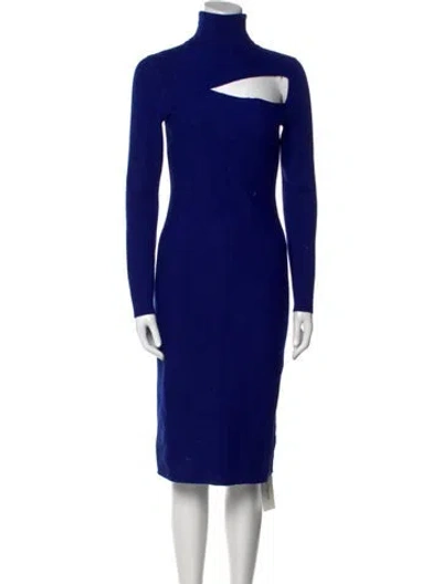 Pre-owned A.l.c Turtleneck Knee-length Dress In Blue