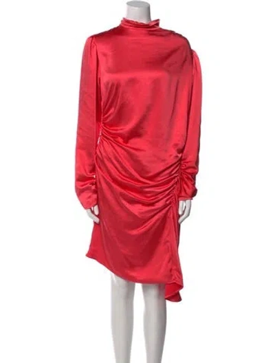 Pre-owned A.l.c Turtleneck Knee-length Dress In Pink