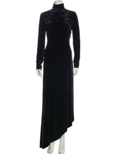 Pre-owned A.l.c Turtleneck Long Dress In Blue