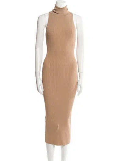 Pre-owned A.l.c Turtleneck Long Dress In Brown