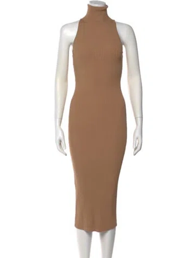 Pre-owned A.l.c Turtleneck Long Dress In Neutral