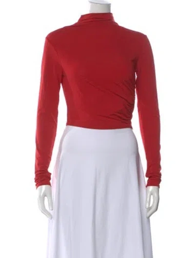 Pre-owned A.l.c Turtleneck Long Sleeve Top In Red