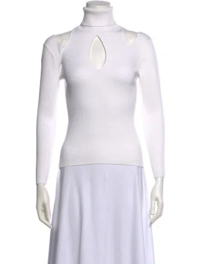 Pre-owned A.l.c Turtleneck Long Sleeve Top In White