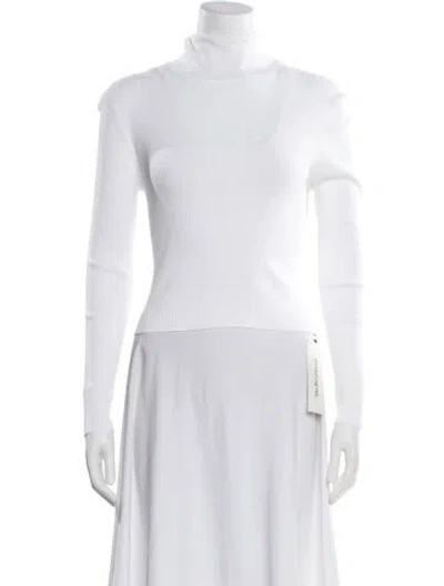 Pre-owned A.l.c Turtleneck Long Sleeve Top In White