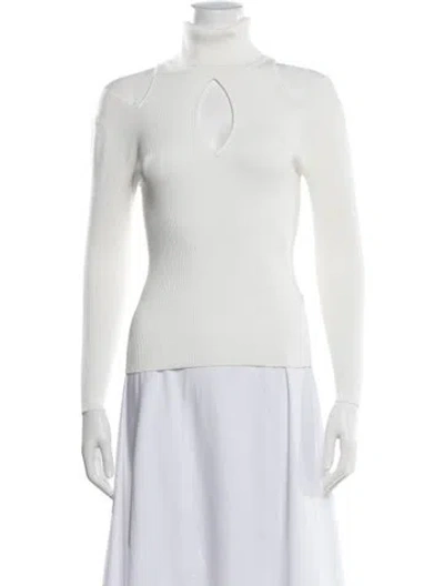 Pre-owned A.l.c Turtleneck Long Sleeve Top In White