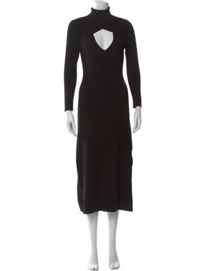 Pre-owned A.l.c Turtleneck Midi Length Dress In Black