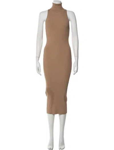 Pre-owned A.l.c Turtleneck Midi Length Dress In Brown
