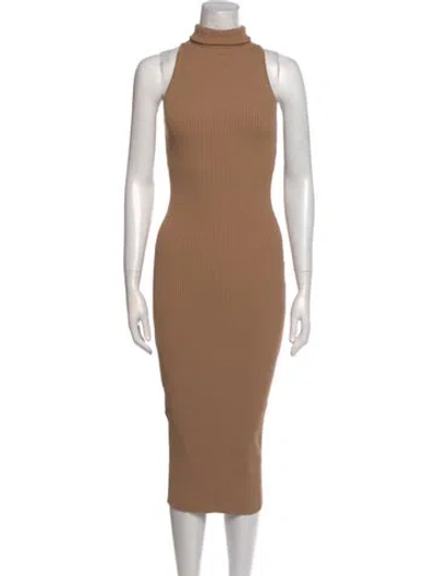 Pre-owned A.l.c Turtleneck Midi Length Dress In Neutral