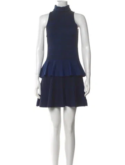 Pre-owned A.l.c Turtleneck Mini Dress In Black