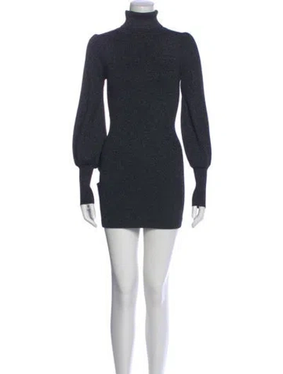 Pre-owned A.l.c Turtleneck Mini Dress In Blue