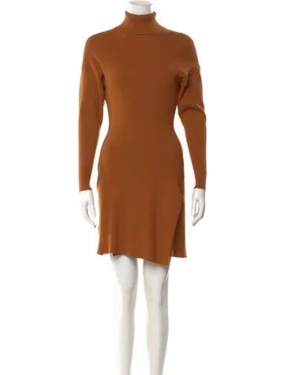 Pre-owned A.l.c Turtleneck Mini Dress In Brown