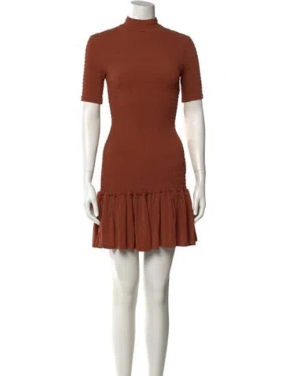 Pre-owned A.l.c Turtleneck Mini Dress In Brown
