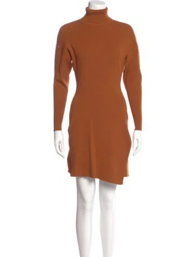 Pre-owned A.l.c Turtleneck Mini Dress In Brown