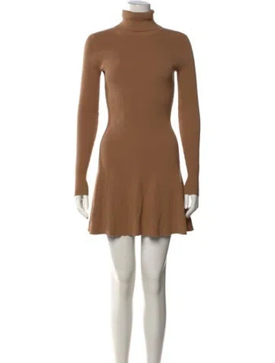 Pre-owned A.l.c Turtleneck Mini Dress In Brown