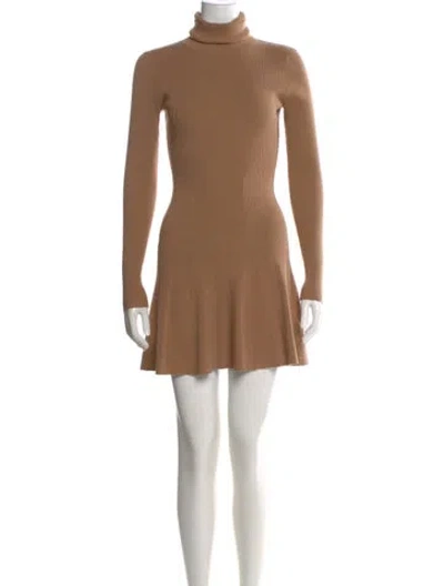 Pre-owned A.l.c Turtleneck Mini Dress In Neutral