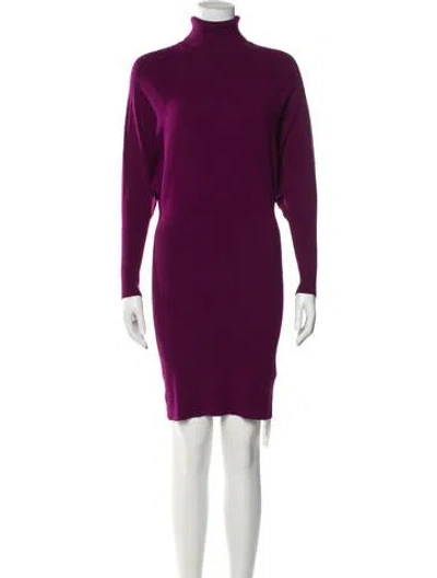 Pre-owned A.l.c Turtleneck Mini Dress In Purple