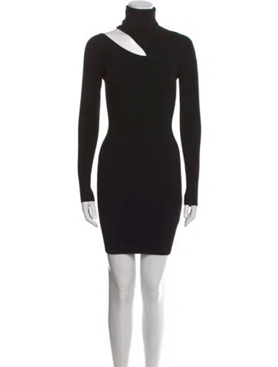 Pre-owned A.l.c Turtleneck Mini Dress W/ Tags In Black