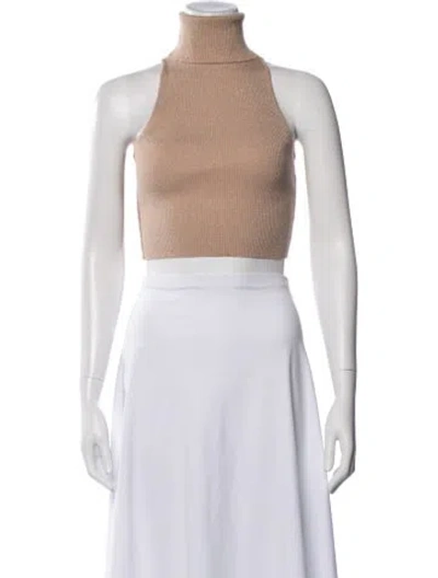 Pre-owned A.l.c Turtleneck Sleeveless Crop Top In Neutral