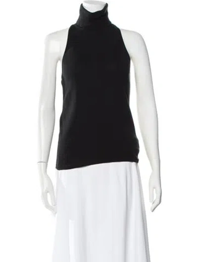 Pre-owned A.l.c Turtleneck Sleeveless Top In Black