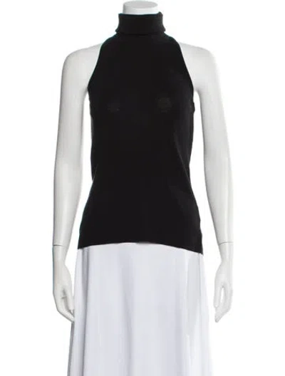 Pre-owned A.l.c Turtleneck Sleeveless Top In Black