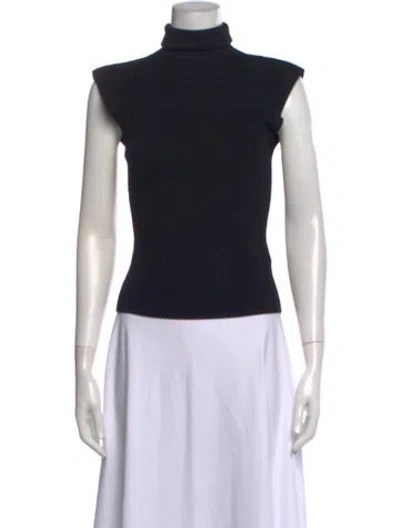 Pre-owned A.l.c Turtleneck Sleeveless Top In Black
