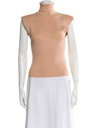 Pre-owned A.l.c Turtleneck Sleeveless Top In Orange