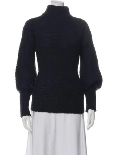 Pre-owned A.l.c Turtleneck Sweater In Black/blue