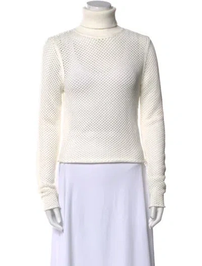 Pre-owned A.l.c Turtleneck Sweater In White
