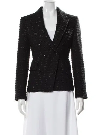 Pre-owned A.l.c Tweed Pattern Blazer In Black