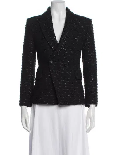 Pre-owned A.l.c Tweed Pattern Blazer In Black