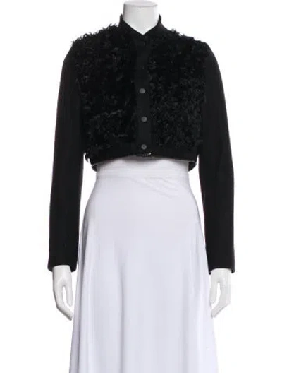Pre-owned A.l.c Tweed Pattern Bolero In Black